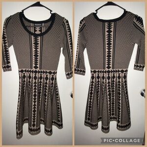 Black and Cream Patterned Dress